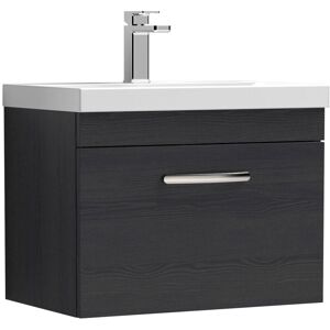 VASARI Nuie Athena Wall Hung 1-Drawer Vanity Unit with Basin-3 600mm Wide - Charcoal Black VASARI Nuie Athena Wall Hung 1-Drawer Vanity Unit with Basin-3 600mm Wide - Charcoal Black