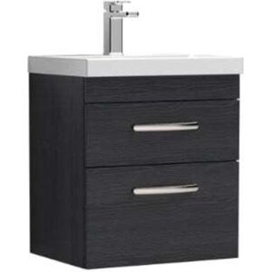 VASARI Nuie Athena Wall Hung 2-Drawer Vanity Unit with Basin-3 500mm Wide - Charcoal Black VASARI Nuie Athena Wall Hung 2-Drawer Vanity Unit with Basin-3 500mm Wide - Charcoal Black