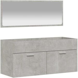 Vidaxl - Bathroom Cabinet with Mirror Concrete Grey Engineered Wood Vidaxl - Bathroom Cabinet with Mirror Concrete Grey Engineered Wood