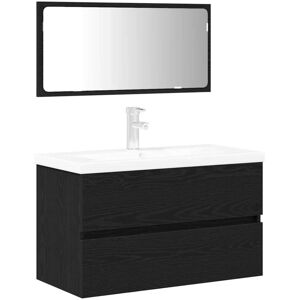 Bathroom Furniture Set 3 pcs Black oak 80 x 38.5 x 45 cm vidaXL Bathroom Furniture Set 3 pcs Black oak 80 x 38.5 x 45 cm vidaXL