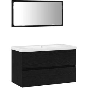 Bathroom Furniture Set 3 pcs Black oak 80 x 38.5 x 45 cm vidaXL Bathroom Furniture Set 3 pcs Black oak 80 x 38.5 x 45 cm vidaXL