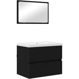 Bathroom Furniture Set 3 pcs Black oak 60 x 38.5 x 45 cm vidaXL Bathroom Furniture Set 3 pcs Black oak 60 x 38.5 x 45 cm vidaXL