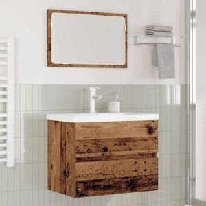 Bathroom Furniture Set 3 pcs Old wood Engineered wood vidaXL Bathroom Furniture Set 3 pcs Old wood Engineered wood vidaXL