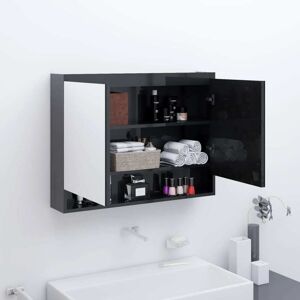 Bathroom Mirror Cabinet 80x15x60 cm MDF Shining Black vidaXL Bathroom Mirror Cabinet 80x15x60 cm MDF Shining Black vidaXL