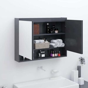 Bathroom Mirror Cabinet 80x15x60 cm mdf Grey Vidaxl Bathroom Mirror Cabinet 80x15x60 cm mdf Grey Vidaxl
