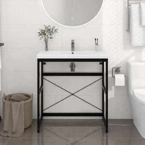 Bathroom Washbasin Frame Black 79x38x83 cm Iron Vidaxl Bathroom Washbasin Frame Black 79x38x83 cm Iron Vidaxl