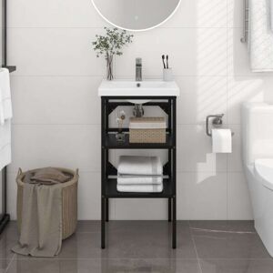 Bathroom Washbasin Frame Black 40x38x83 cm Iron Vidaxl Bathroom Washbasin Frame Black 40x38x83 cm Iron Vidaxl
