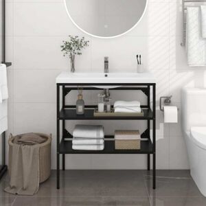 Bathroom Washbasin Frame Black 79x38x83 cm Iron Vidaxl Bathroom Washbasin Frame Black 79x38x83 cm Iron Vidaxl