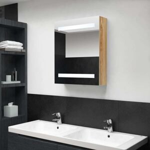 LED Bathroom Mirror Cabinet Oak 50x14x60 cm vidaXL LED Bathroom Mirror Cabinet Oak 50x14x60 cm vidaXL