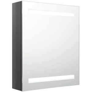 vidaXL LED Bathroom Mirror Grey - Bathroom Mirror Cabinet - 50x14x60 cm vidaXL LED Bathroom Mirror Grey - Bathroom Mirror Cabinet - 50x14x60 cm
