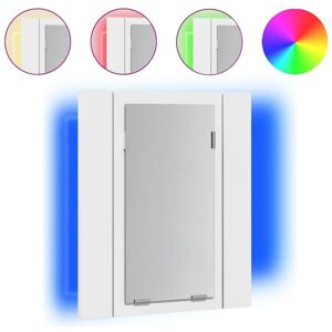 vidaXL White LED Bathroom Mirror Cabinet - Bathroom Storage vidaXL White LED Bathroom Mirror Cabinet - Bathroom Storage