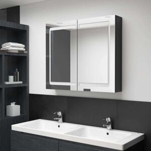 LED Bathroom Mirror Cabinet Shining Black 80x12x68 cm vidaXL LED Bathroom Mirror Cabinet Shining Black 80x12x68 cm vidaXL