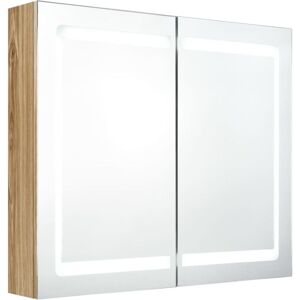 vidaXL LED Bathroom Mirror Cabinet - Wall-mounted, 80x12x68cm vidaXL LED Bathroom Mirror Cabinet - Wall-mounted, 80x12x68cm