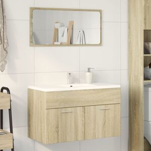 Sink Cabinet Sonoma Oak 80x38.5x46 cm Engineered Wood Vidaxl Sink Cabinet Sonoma Oak 80x38.5x46 cm Engineered Wood Vidaxl