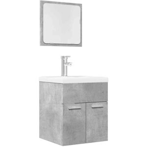 vidaXL Bathroom Furniture Set 2 Piece Cabinet Concrete Grey - Bathroom Furniture Set vidaXL Bathroom Furniture Set 2 Piece Cabinet Concrete Grey - Bathroom Furniture Set