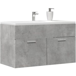 vidaXL Bathroom Sink Cabinet Concrete Grey 90x38.5x46 cm Engineered Wood - Bathroom Sink Cabinet vidaXL Bathroom Sink Cabinet Concrete Grey 90x38.5x46 cm Engineered Wood - Bathroom Sink Cabinet