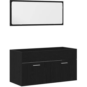 Bathroom Furniture Set 2 pcs Black Oak 90 x 38.5 x 46 cm Vidaxl Bathroom Furniture Set 2 pcs Black Oak 90 x 38.5 x 46 cm Vidaxl