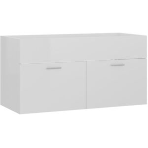 vidaXL White Gloss Sink Cabinet with Storage - Bathroom Vanity vidaXL White Gloss Sink Cabinet with Storage - Bathroom Vanity