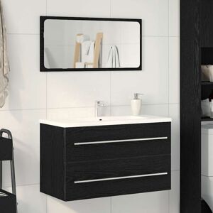 Vidaxl - Bathroom Sink Cabinet Black Oak 80x38.5x48 cm Engineered Wood Vidaxl - Bathroom Sink Cabinet Black Oak 80x38.5x48 cm Engineered Wood
