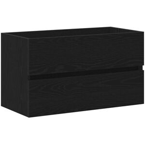 Sink Cabinet Black Oak 80x38.5x45 cm Engineered Wood vidaXL Sink Cabinet Black Oak 80x38.5x45 cm Engineered Wood vidaXL