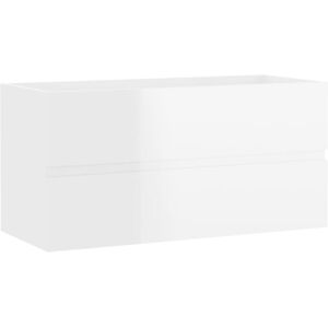 Sink Cabinet High Gloss White 90x38.5x45 cm Engineered Wood Vidaxl Sink Cabinet High Gloss White 90x38.5x45 cm Engineered Wood Vidaxl