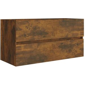 vidaXL Smoked Oak Bathroom Sink Cabinet - Wall Storage - 90x38.5x45 cm vidaXL Smoked Oak Bathroom Sink Cabinet - Wall Storage - 90x38.5x45 cm