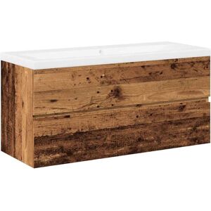 Sink Cabinet with Built-in Basin Old Wood vidaXL Sink Cabinet with Built-in Basin Old Wood vidaXL