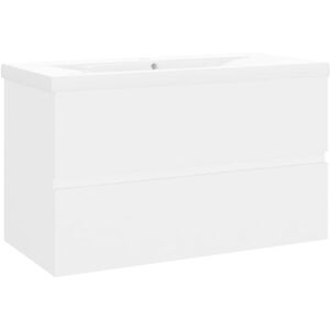 Sink Cabinet with Built-in Basin White Engineered Wood vidaXL Sink Cabinet with Built-in Basin White Engineered Wood vidaXL
