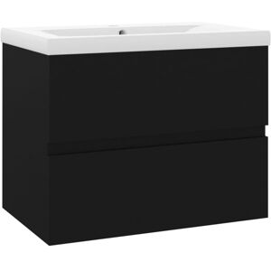 Sink Cabinet with Built-in Basin Black Engineered Wood vidaXL Sink Cabinet with Built-in Basin Black Engineered Wood vidaXL