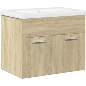 Bathroom Sink Cabinet with Built-in Basin Sonoma Oak vidaXL Bathroom Sink Cabinet with Built-in Basin Sonoma Oak vidaXL
