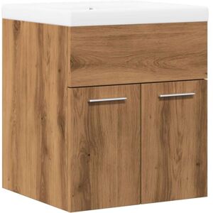 2 Piece Bathroom Furniture Set Artisan Oak Engineered Wood vidaXL 2 Piece Bathroom Furniture Set Artisan Oak Engineered Wood vidaXL