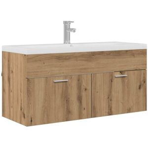Bathroom Cabinet Artisan Oak 100 x 38.5 x 46 cm Engineered Wood vidaXL Bathroom Cabinet Artisan Oak 100 x 38.5 x 46 cm Engineered Wood vidaXL