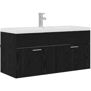 Bathroom Cabinet Black Oak 100 x 38.5 x 46 cm Engineered Wood vidaXL Bathroom Cabinet Black Oak 100 x 38.5 x 46 cm Engineered Wood vidaXL