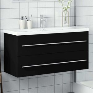 Vidaxl - Bathroom Sink Cabinet with Built-in Basin Black Vidaxl - Bathroom Sink Cabinet with Built-in Basin Black