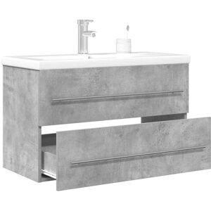 2 Piece Bathroom Furniture Set Concrete Grey Engineered Wood vidaXL 2 Piece Bathroom Furniture Set Concrete Grey Engineered Wood vidaXL