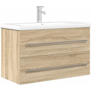 2 Piece Bathroom Furniture Set Sonoma Oak Engineered Wood vidaXL 2 Piece Bathroom Furniture Set Sonoma Oak Engineered Wood vidaXL