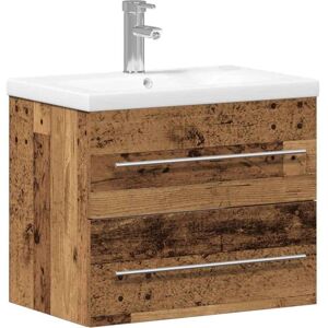Sink Cabinet with Basin 2 pcs Old wood 60 x 38.5 x 48 cm vidaXL Sink Cabinet with Basin 2 pcs Old wood 60 x 38.5 x 48 cm vidaXL