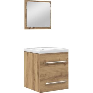 Bathroom Furniture Set 2 pcs Black oak 41 x 38.5 x 48 cm vidaXL Bathroom Furniture Set 2 pcs Black oak 41 x 38.5 x 48 cm vidaXL