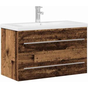 Bathroom Sink Cabinet Wall-mounted Old wood 80 x 38.5 x 48 cm vidaXL Bathroom Sink Cabinet Wall-mounted Old wood 80 x 38.5 x 48 cm vidaXL