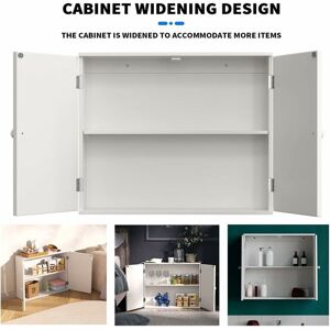 Dayplus - Wall Cabinet Floor Cabinet 2 Door Cupboard Vanity Unit Wall Mounted Storage Shelves Dayplus - Wall Cabinet Floor Cabinet 2 Door Cupboard Vanity Unit Wall Mounted Storage Shelves
