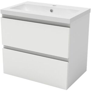 SKY - Wall Mounted Bathroom Vanity Unit with Basin White 2 Soft Close Drawers Bathroom Suite with Vanity Unit - 500mm Matt White (Type b) SKY - Wall Mounted Bathroom Vanity Unit with Basin White 2 Soft Close Drawers Bathroom Suite with Vanity Unit - 500mm Matt White (Type b)