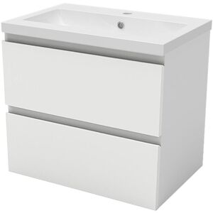 SKY - Wall Mounted Bathroom Vanity Unit with Basin White 2 Soft Close Drawers Bathroom Suite with Vanity Unit - 600mm Matt White (Type b) SKY - Wall Mounted Bathroom Vanity Unit with Basin White 2 Soft Close Drawers Bathroom Suite with Vanity Unit - 600mm Matt White (Type b)