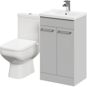 WHOLESALE DOMESTIC Turin Gloss Grey Pearl 500mm Floor Standing Vanity Unit and Toilet Suite with 1 Tap Hole Basin and 2 Doors with Polished Chrome Handles - Wholesale WHOLESALE DOMESTIC Turin Gloss Grey Pearl 500mm Floor Standing Vanity Unit and Toilet Suite with 1 Tap Hole Basin and 2 Doors with Polished Chrome Handles - Wholesale