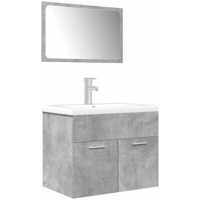 vidaXL Sonoma Concrete Grey 3-Piece Bathroom Furniture Set vidaXL Sonoma Concrete Grey 3-Piece Bathroom Furniture Set