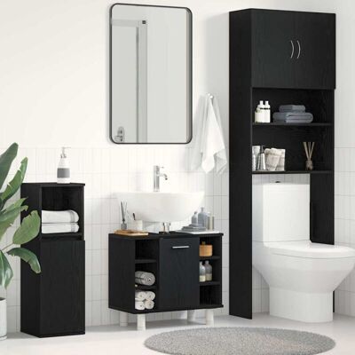 vidaXL Black Oak Bathroom Cabinet 60x32x54 cm - Bathroom Cabinet vidaXL Black Oak Bathroom Cabinet 60x32x54 cm - Bathroom Cabinet