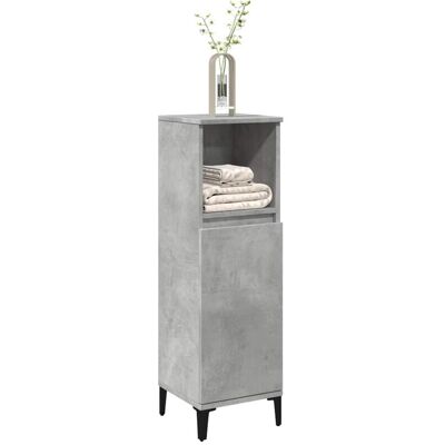 vidaXL Bathroom Cabinet Concrete Grey 30x30x100 cm Engineered Wood - Bathroom Cabinet vidaXL Bathroom Cabinet Concrete Grey 30x30x100 cm Engineered Wood - Bathroom Cabinet