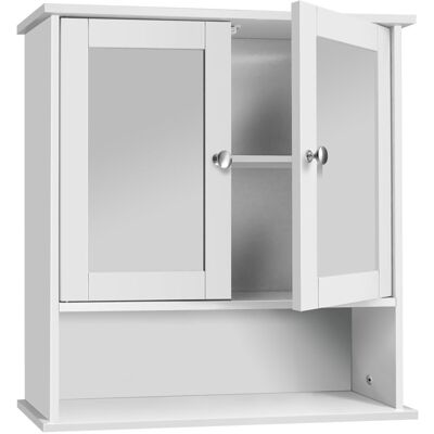BRIEFNESS Double Door Mirror Bathroom Wall Cabinet Storage Shelf Cupboard Wooden Shelves BRIEFNESS Double Door Mirror Bathroom Wall Cabinet Storage Shelf Cupboard Wooden Shelves