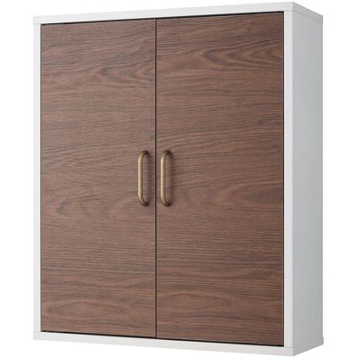 Tyler Wooden Bathroom Wall Medicine Cabinet 18 cm x 50.8 cm x 61 cm White/Brown EHF-F0011 - Teamson Home Tyler Wooden Bathroom Wall Medicine Cabinet 18 cm x 50.8 cm x 61 cm White/Brown EHF-F0011 - Teamson Home