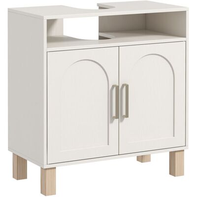 Homcom - Under Sink Bathroom Cabinet for Basin without Pedestal, Cream White Homcom - Under Sink Bathroom Cabinet for Basin without Pedestal, Cream White