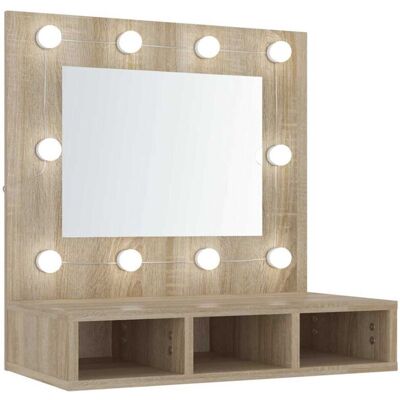 VidaXL Sonoma Oak LED Wall-mounted Bathroom Vanity - Bathroom Vanity/Sink Cabinet VidaXL Sonoma Oak LED Wall-mounted Bathroom Vanity - Bathroom Vanity/Sink Cabinet